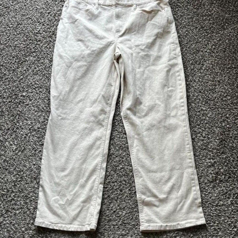 Calvin Klein Jeans Mens 32 High Rise 90s Fit Off White Cream Straight Leg Denim - Picture 1 of 7